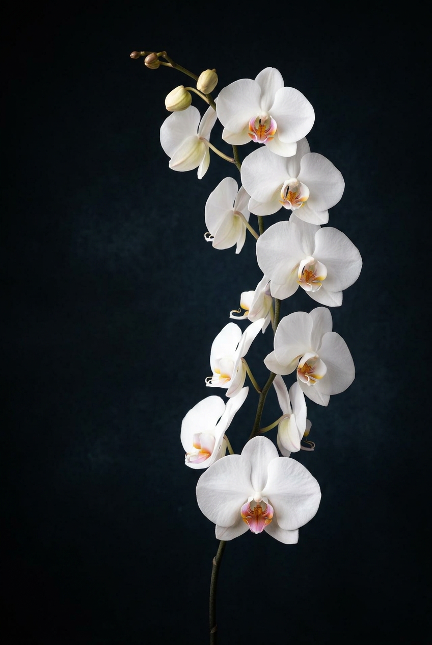 White orchid sprig