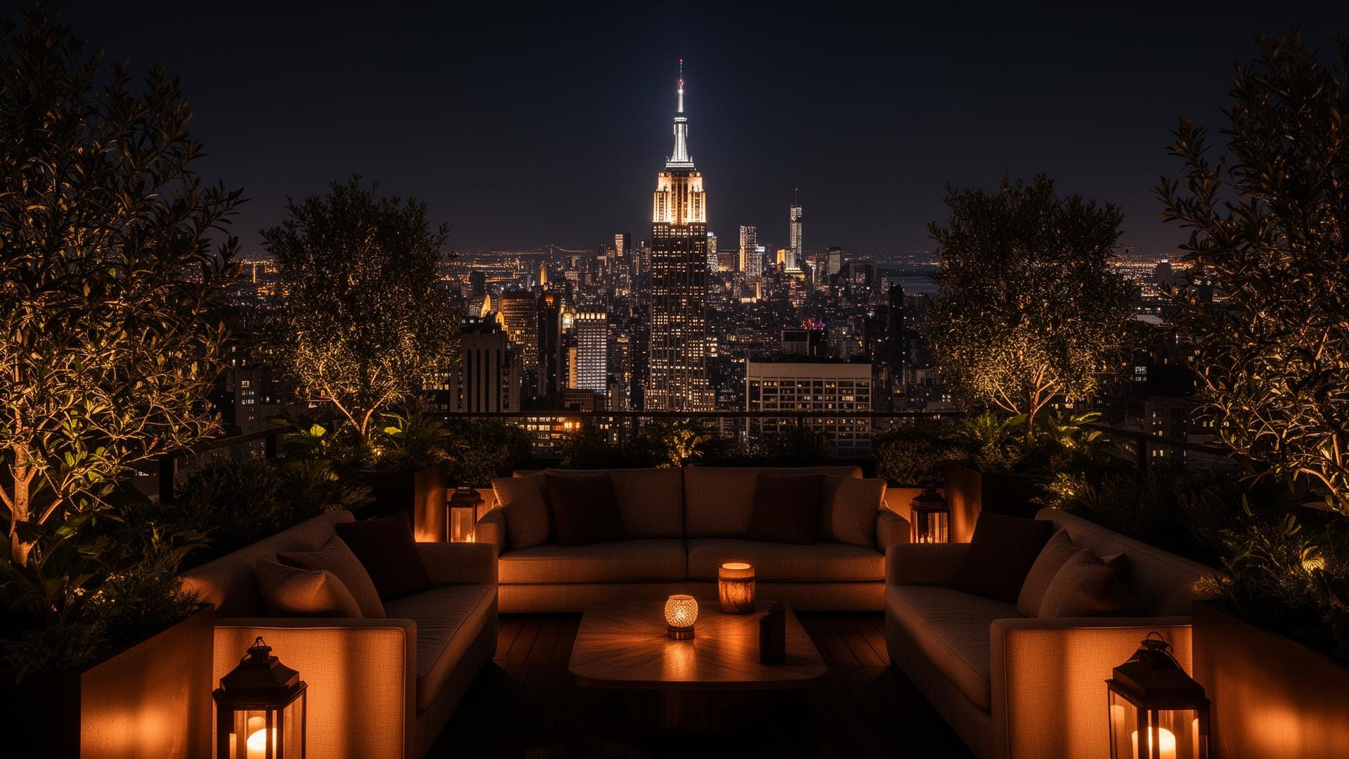 Private rooftop lounge
